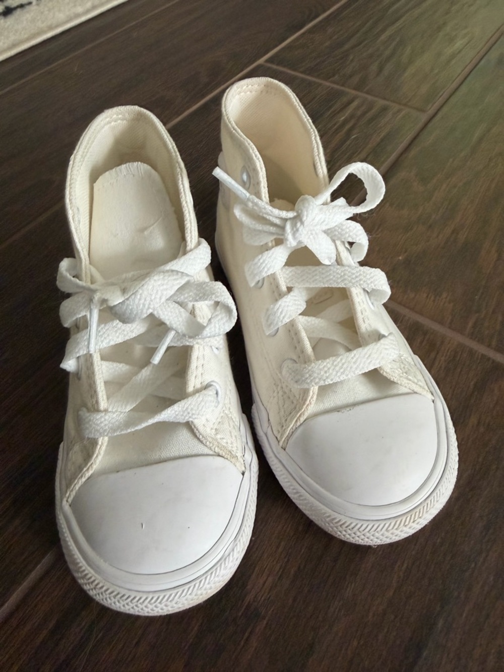 Kids White Converse Canvas High-Top Sneakers